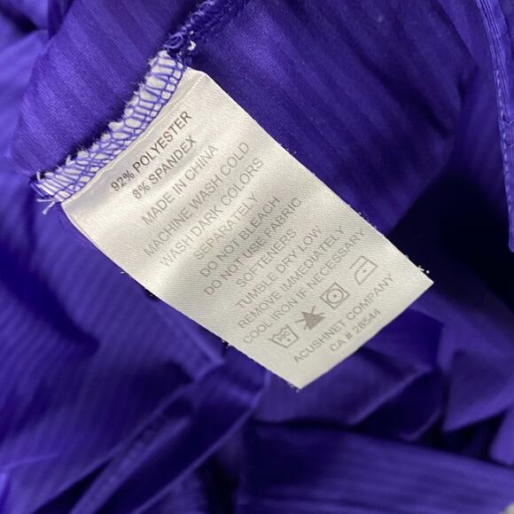 Footjoy Golf Polo Shirt Men's Large Purple Striped Causal Performance Preppy - Picture 7 of 9